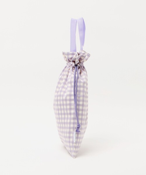 green label relaxing（グリーンレーベルリラクシング）の「巾着バッグ（大）（ギンガム） / キッズ（トートバッグ・キッズ・ライラック/ライトブルー・FREE）」の3枚目の写真