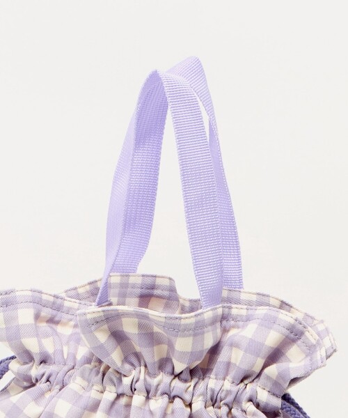 green label relaxing（グリーンレーベルリラクシング）の「巾着バッグ（大）（ギンガム） / キッズ（トートバッグ・キッズ・ライラック/ライトブルー・FREE）」の6枚目の写真