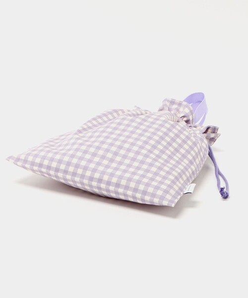 green label relaxing（グリーンレーベルリラクシング）の「巾着バッグ（大）（ギンガム） / キッズ（トートバッグ・キッズ・ライラック/ライトブルー・FREE）」の7枚目の写真