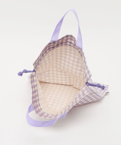green label relaxing（グリーンレーベルリラクシング）の「巾着バッグ（大）（ギンガム） / キッズ（トートバッグ・キッズ・ライラック/ライトブルー・FREE）」の8枚目の写真