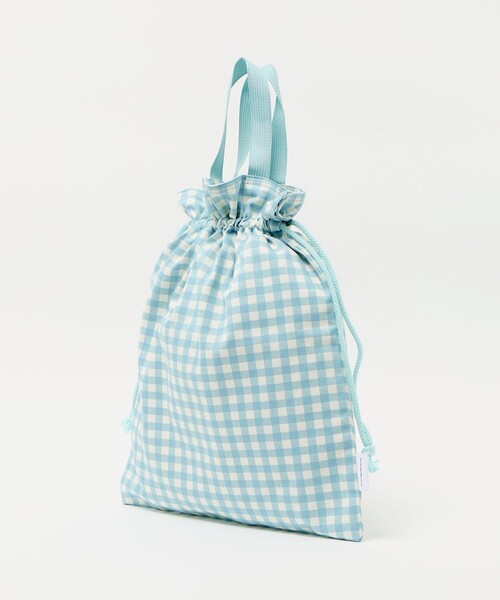 green label relaxing（グリーンレーベルリラクシング）の「巾着バッグ（大）（ギンガム） / キッズ（トートバッグ・キッズ・ライラック/ライトブルー・FREE）」の13枚目の写真