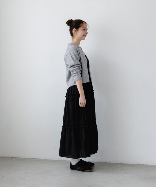 flower（フラワー）の「フリルティアードワンピース（ワンピース・レディース・ブラック/ホワイト・FREE）」の15枚目の写真