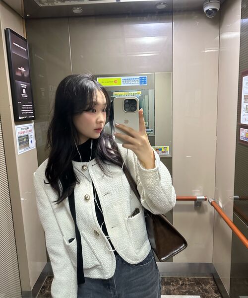 MUSINSA STANDARD WOMAN（ムシンサスタンダードウーマン）の「ウィメンズラウンドネックツイードジャケット[クリーム]（テーラードジャケット・レディース・その他・LARGE/MEDIUM/SMALL/X-SMALL）」の19枚目の写真
