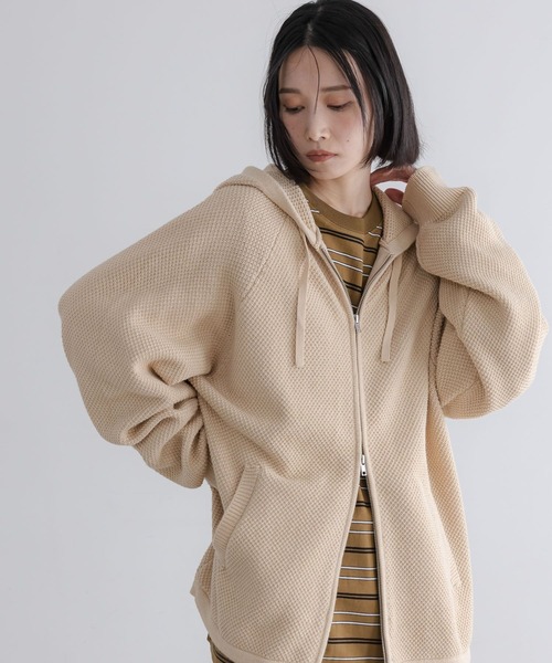 LOWRYS FARM(ローリーズファーム)の「【LFM(U)】ニットZIPフーディー 645479(カーディガン/ボレロ・メンズ・ベージュ/グレー/カーキ・LARGE/MEDIUM)」の2枚目の写真