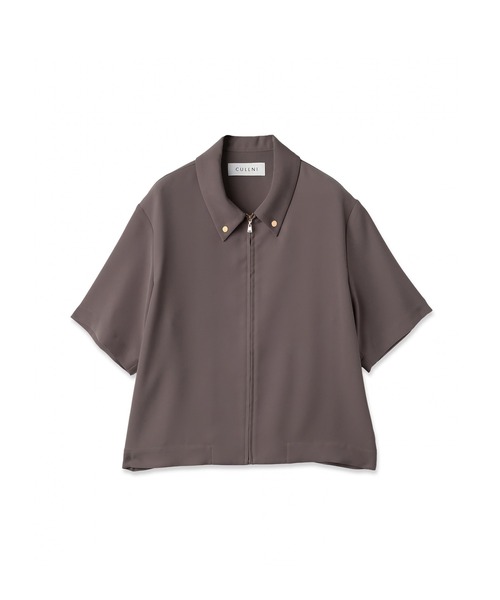 CULLNI（クルニ）の「Dry Double Cloth Zip Up Short Sleeve Button-Down Compact Shirt（シャツ/ブラウス・メンズ・ダークブラウン/ネイビー/ブラック/アッシュブラウン・0/2/1）」の4枚目の写真
