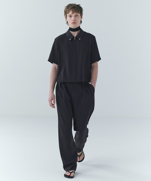 CULLNI（クルニ）の「Dry Double Cloth Zip Up Short Sleeve Button-Down Compact Shirt（シャツ/ブラウス・メンズ・ダークブラウン/ネイビー/ブラック/アッシュブラウン・0/2/1）」の5枚目の写真