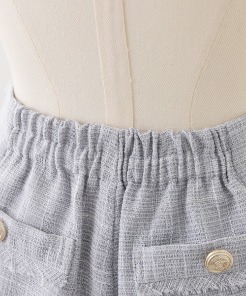 Seemi. byNICECLAUP（ シーミーバイナイスクラップ）の「【Seemi.】セット対応/ツイードショートパンツ（その他パンツ・レディース・アイボリー/サックスブルー/ベージュ・FREE）」の10枚目の写真