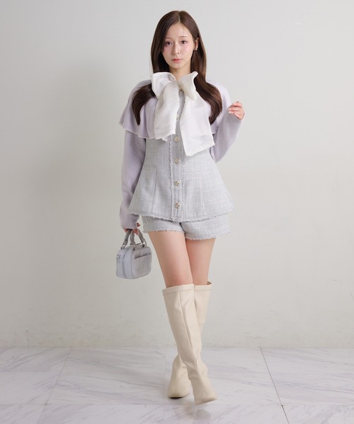 Seemi. byNICECLAUP（ シーミーバイナイスクラップ）の「【Seemi.】セット対応/ツイードショートパンツ（その他パンツ・レディース・アイボリー/サックスブルー/ベージュ・FREE）」の22枚目の写真