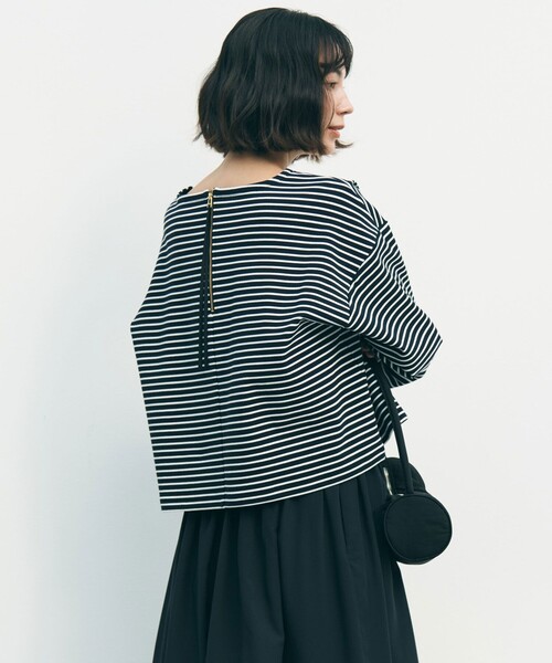 UNFILO(アンフィーロ)の「ドライタッチリブ バックZIP ボーダートップス(Tシャツ/カットソー・レディース・ベージュ系1/ホワイト系1/レッド系1/ネイビー系1・SMALL/MEDIUM)」の20枚目の写真