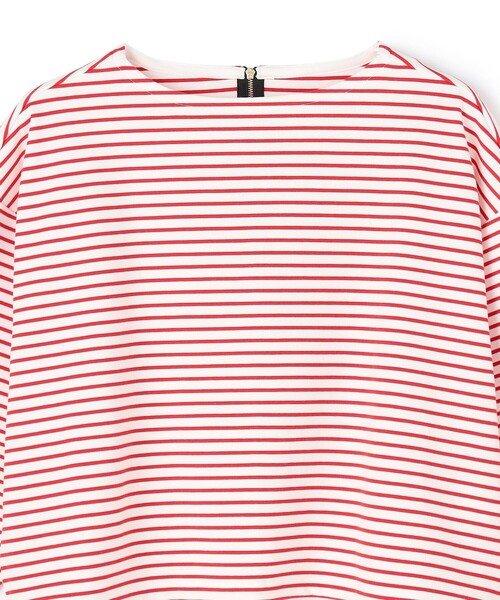 UNFILO(アンフィーロ)の「ドライタッチリブ バックZIP ボーダートップス(Tシャツ/カットソー・レディース・ベージュ系1/ホワイト系1/レッド系1/ネイビー系1・SMALL/MEDIUM)」の16枚目の写真