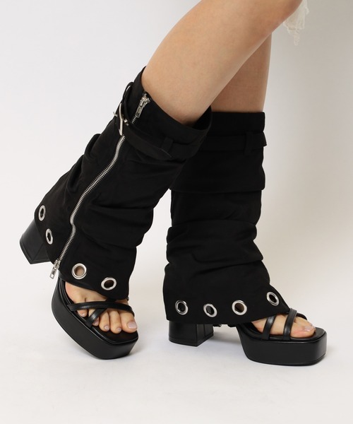 SPIRALGIRL(スパイラルガール)の「2WAY厚底サンダルカバーブーツ(サンダル・レディース・ブラック・MEDIUM/LARGE)」の1枚目の写真