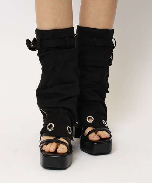 SPIRALGIRL(スパイラルガール)の「2WAY厚底サンダルカバーブーツ(サンダル・レディース・ブラック・MEDIUM/LARGE)」の8枚目の写真