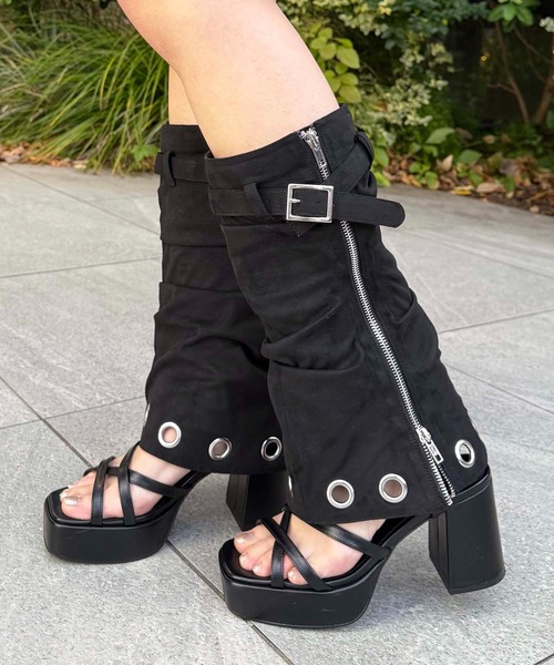 SPIRALGIRL(スパイラルガール)の「2WAY厚底サンダルカバーブーツ(サンダル・レディース・ブラック・MEDIUM/LARGE)」の16枚目の写真