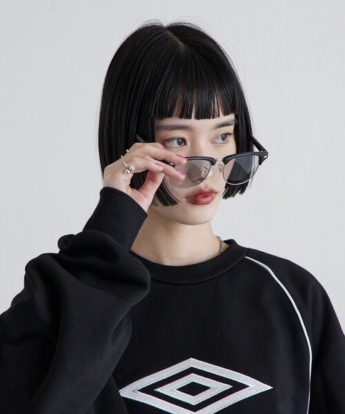 Lui's(ルイス)の「【MAY企画】サーモントハーフリムカラーレンズサングラス メガネ(サングラス・レディース・ブラウン/ブラック/ブラック系その他・FREE)」の7枚目の写真