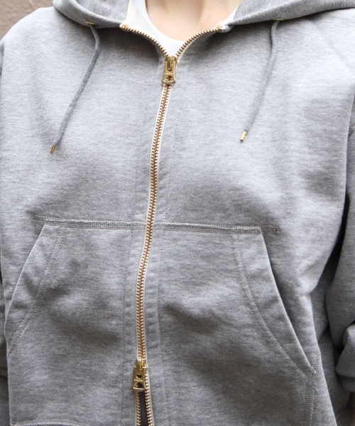 ORCIVAL（オーシバル）の「ORCIVAL/オーシバル　フレンチテリージップフーディ　FRENCH TERRY ZIP HOODIE　OR-C0531 FWZ（パーカー・レディース・ヘザーグレー/ナチュラル・2）」の3枚目の写真