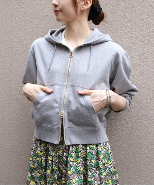 ORCIVAL（オーシバル）の「ORCIVAL/オーシバル　フレンチテリージップフーディ　FRENCH TERRY ZIP HOODIE　OR-C0531 FWZ（パーカー・レディース・ヘザーグレー/ナチュラル・2）」の5枚目の写真