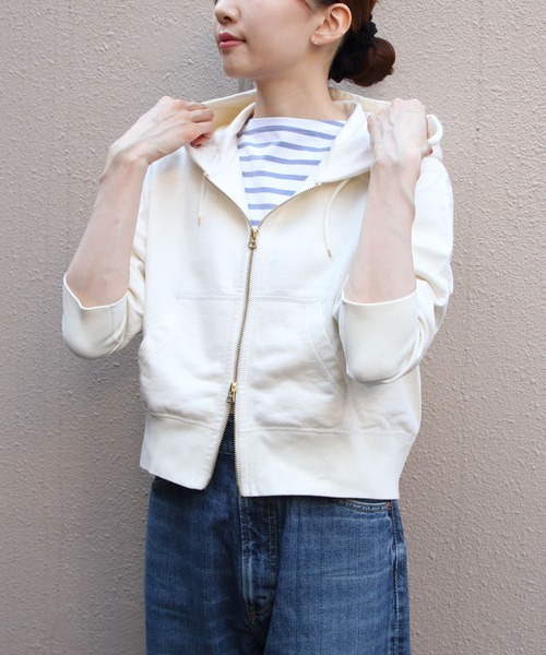 ORCIVAL（オーシバル）の「ORCIVAL/オーシバル　フレンチテリージップフーディ　FRENCH TERRY ZIP HOODIE　OR-C0531 FWZ（パーカー・レディース・ヘザーグレー/ナチュラル・2）」の13枚目の写真