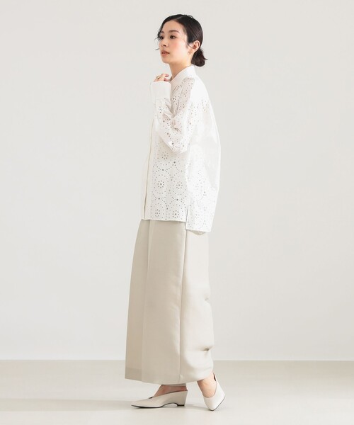 Demi-Luxe BEAMS(デミルクス ビームス)の「【5/14値下げ】アイレット パターン オーバーシャツ(シャツ/ブラウス・レディース・ブラック/ホワイト・38/36)」の18枚目の写真