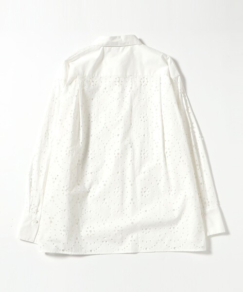 Demi-Luxe BEAMS(デミルクス ビームス)の「【5/14値下げ】アイレット パターン オーバーシャツ(シャツ/ブラウス・レディース・ブラック/ホワイト・38/36)」の9枚目の写真