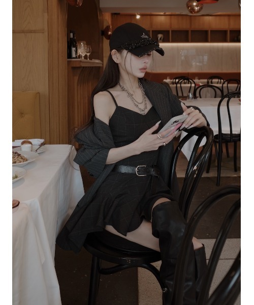 ダーリッチ♡レイヤードランダムヘムチェックミニワンピース レイヤードランダムヘムチェックミニワンピース – Darich