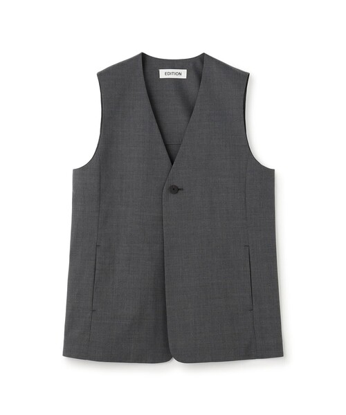 EDITION（エディション）の「Super140’sトロピカルウール ベスト（ベスト・レディース・チャコールグレー/ブラック・36/34）」の2枚目の写真