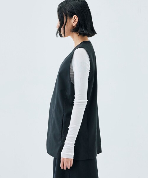 EDITION（エディション）の「Super140’sトロピカルウール ベスト（ベスト・レディース・チャコールグレー/ブラック・36/34）」の3枚目の写真