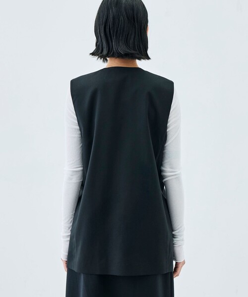 EDITION（エディション）の「Super140’sトロピカルウール ベスト（ベスト・レディース・チャコールグレー/ブラック・36/34）」の4枚目の写真