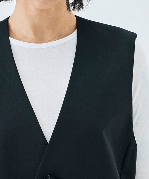 EDITION（エディション）の「Super140’sトロピカルウール ベスト（ベスト・レディース・チャコールグレー/ブラック・36/34）」の6枚目の写真