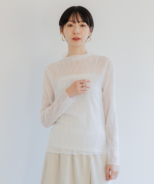 Paradise Picnic（パラダイスピクニック）の「シアージャガードプルオーバー（Tシャツ/カットソー・レディース・ホワイト/ブラック・FREE）」の12枚目の写真