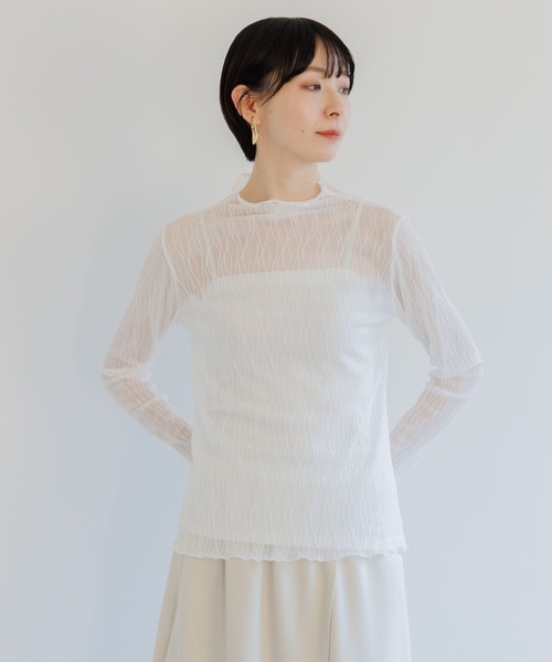 Paradise Picnic（パラダイスピクニック）の「シアージャガードプルオーバー（Tシャツ/カットソー・レディース・ホワイト/ブラック・FREE）」の13枚目の写真