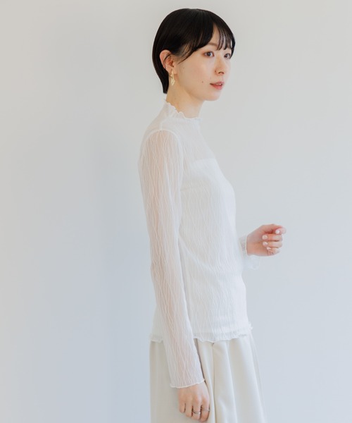 Paradise Picnic（パラダイスピクニック）の「シアージャガードプルオーバー（Tシャツ/カットソー・レディース・ホワイト/ブラック・FREE）」の15枚目の写真