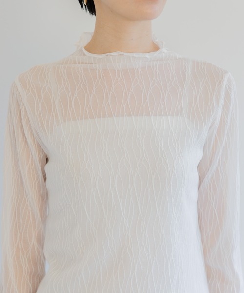 Paradise Picnic（パラダイスピクニック）の「シアージャガードプルオーバー（Tシャツ/カットソー・レディース・ホワイト/ブラック・FREE）」の17枚目の写真