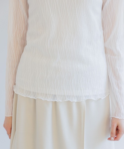 Paradise Picnic（パラダイスピクニック）の「シアージャガードプルオーバー（Tシャツ/カットソー・レディース・ホワイト/ブラック・FREE）」の19枚目の写真