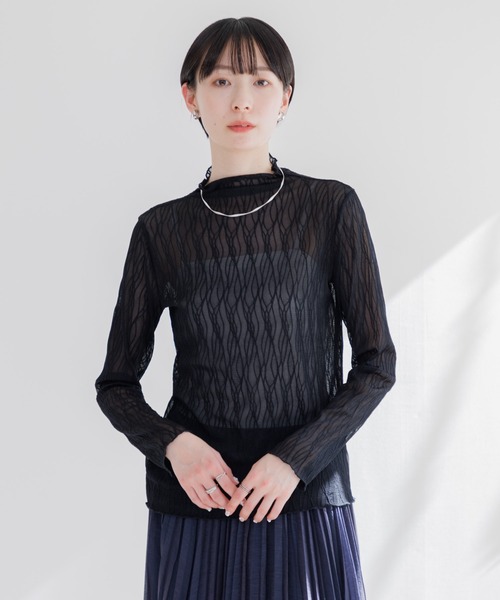 Paradise Picnic（パラダイスピクニック）の「シアージャガードプルオーバー（Tシャツ/カットソー・レディース・ホワイト/ブラック・FREE）」の7枚目の写真