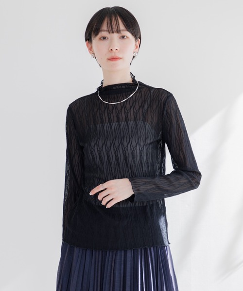 Paradise Picnic（パラダイスピクニック）の「シアージャガードプルオーバー（Tシャツ/カットソー・レディース・ホワイト/ブラック・FREE）」の8枚目の写真