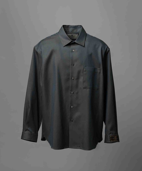 UNISEX》4 Colors Chambray Washable Wool Prime-Over Regular Collar