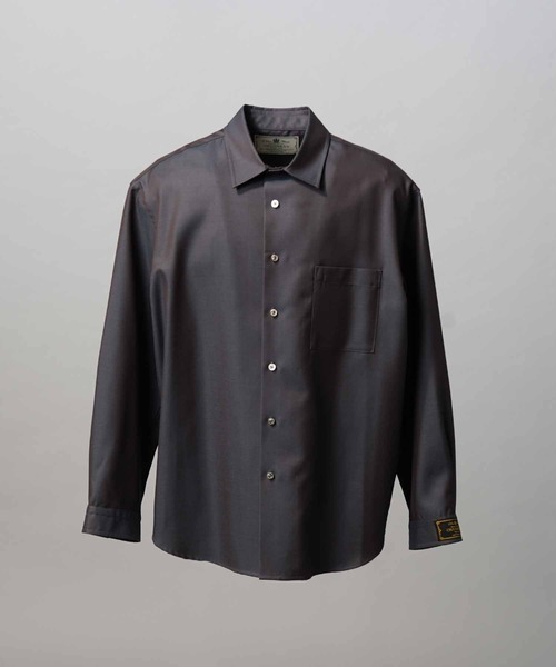 UNISEX》4 Colors Chambray Washable Wool Prime-Over Regular Collar