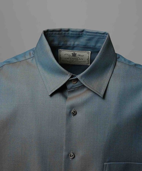 UNISEX》4 Colors Chambray Washable Wool Prime-Over Regular Collar