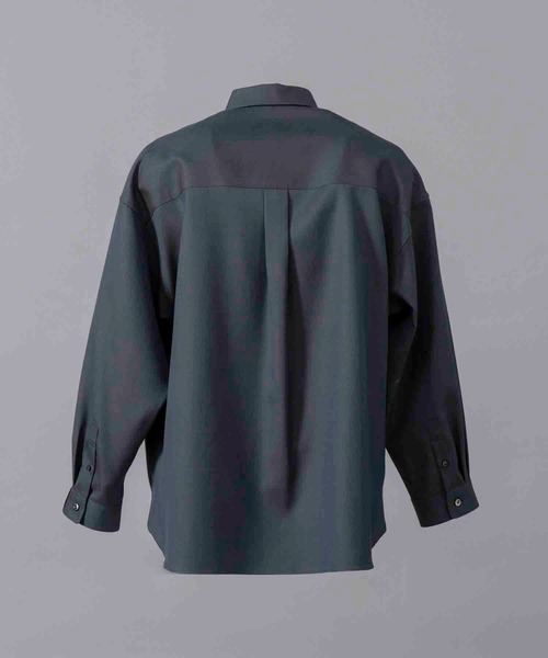 UNISEX》4 Colors Chambray Washable Wool Prime-Over Regular Collar