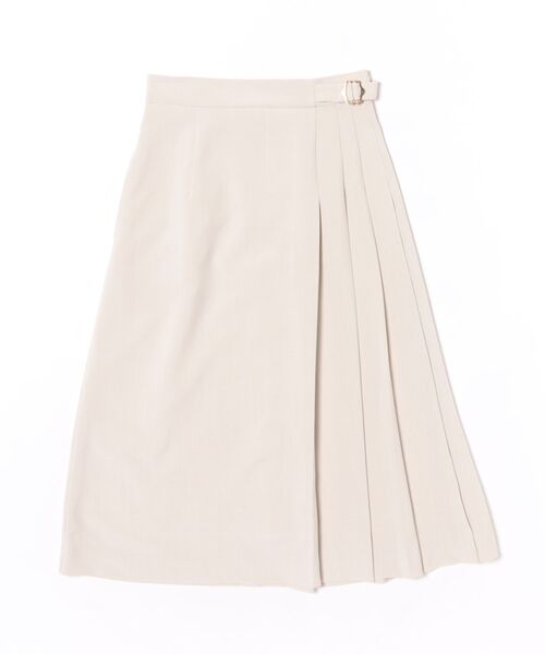 12Twelve Agenda（トゥエルブ　アジェンダ）の「サイドプリーツアシメデザインフレアスカート（スカート・レディース・ベージュ/チャコールグレー・M）」の2枚目の写真