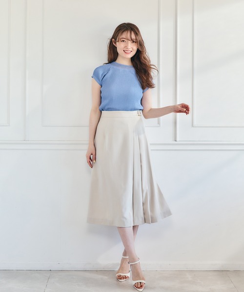 12Twelve Agenda(トゥエルブ アジェンダ)の「サイドプリーツアシメデザインフレアスカート(スカート・レディース・ベージュ/チャコールグレー/イエロー・M)」の19枚目の写真