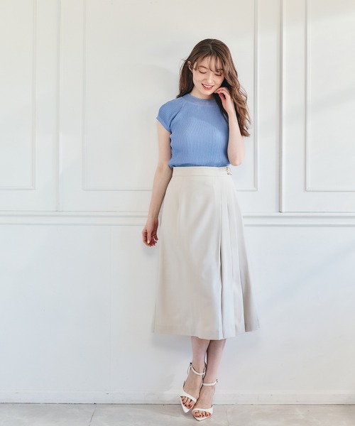 12Twelve Agenda(トゥエルブ アジェンダ)の「サイドプリーツアシメデザインフレアスカート(スカート・レディース・ベージュ/チャコールグレー/イエロー・M)」の20枚目の写真