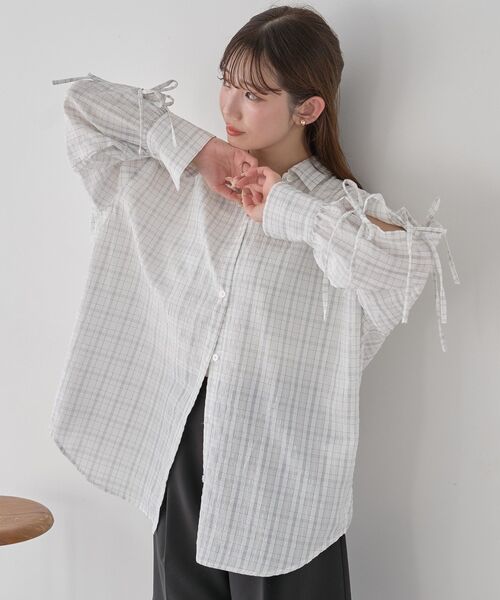 earth music&ecology（アースミュージックアンドエコロジー）の「【2026SS】アソートチェックシャツ（シャツ/ブラウス・レディース・ブルー系その他2/ホワイト系その他7/ブラック系その他3・FREE）」の4枚目の写真