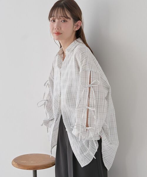 earth music&ecology（アースミュージックアンドエコロジー）の「【2026SS】アソートチェックシャツ（シャツ/ブラウス・レディース・ブルー系その他2/ホワイト系その他7/ブラック系その他3・FREE）」の5枚目の写真