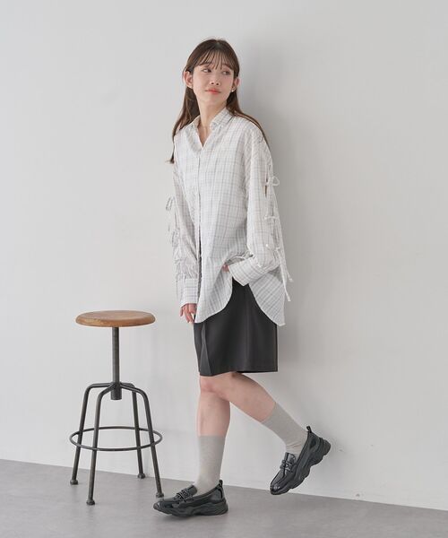 earth music&ecology（アースミュージックアンドエコロジー）の「【2026SS】アソートチェックシャツ（シャツ/ブラウス・レディース・ブルー系その他2/ホワイト系その他7/ブラック系その他3・FREE）」の10枚目の写真