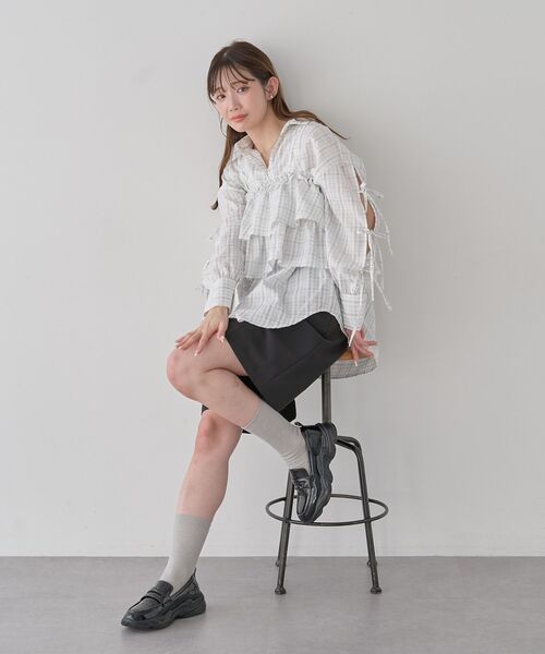 earth music&ecology（アースミュージックアンドエコロジー）の「【2026SS】アソートチェックシャツ（シャツ/ブラウス・レディース・ブルー系その他2/ホワイト系その他7/ブラック系その他3・FREE）」の13枚目の写真