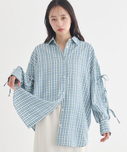 earth music&ecology（アースミュージックアンドエコロジー）の「【2026SS】アソートチェックシャツ（シャツ/ブラウス・レディース・ブルー系その他2/ホワイト系その他7/ブラック系その他3・FREE）」の14枚目の写真