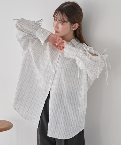 earth music&ecology（アースミュージックアンドエコロジー）の「【2026SS】アソートチェックシャツ（シャツ/ブラウス・レディース・ブルー系その他2/ホワイト系その他7/ブラック系その他3・FREE）」の2枚目の写真