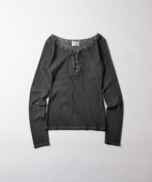 WHO'S WHO gallery（フーズフーギャラリー）の「プロセストレースアップトップス（Tシャツ/カットソー・レディース・グレー/ブルー/アイボリー/ブラック・FREE）」の16枚目の写真