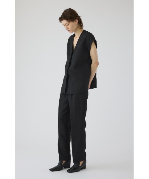 RIM.ARK(リムアーク)の「Glossy JQ tapered PT グロッシー ジャカード テーパード パンツ(スラックス・レディース・ブラック/アイボリー・38/36)」の19枚目の写真